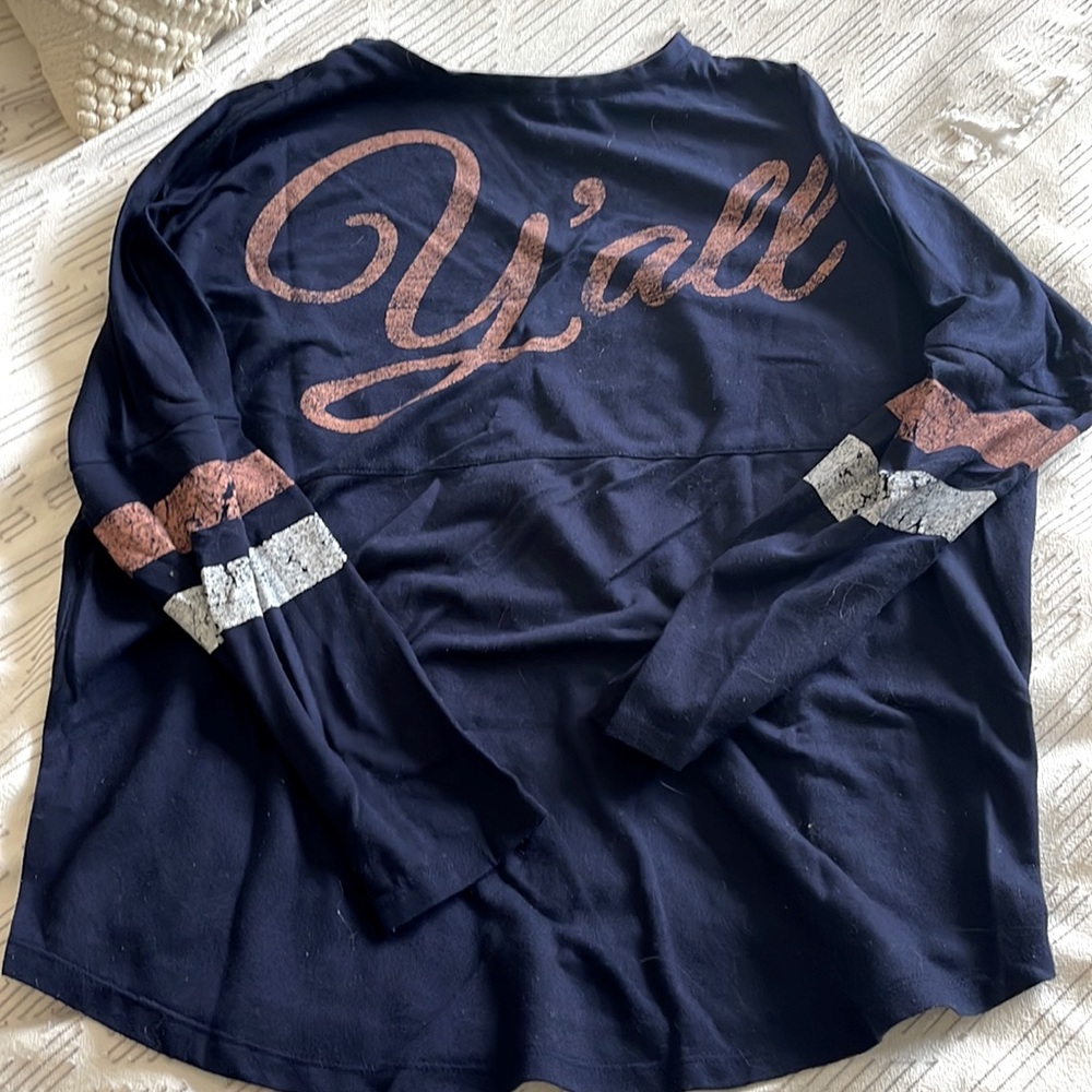 Oversized, 3/4 sleeve lounge shirt “y’all”💕
